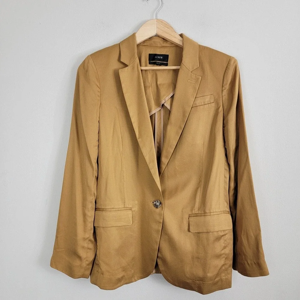 J Crew Alfie‎ Blazer Womens 10 Unstructured Long Sleeve Gramercy Twill READ!